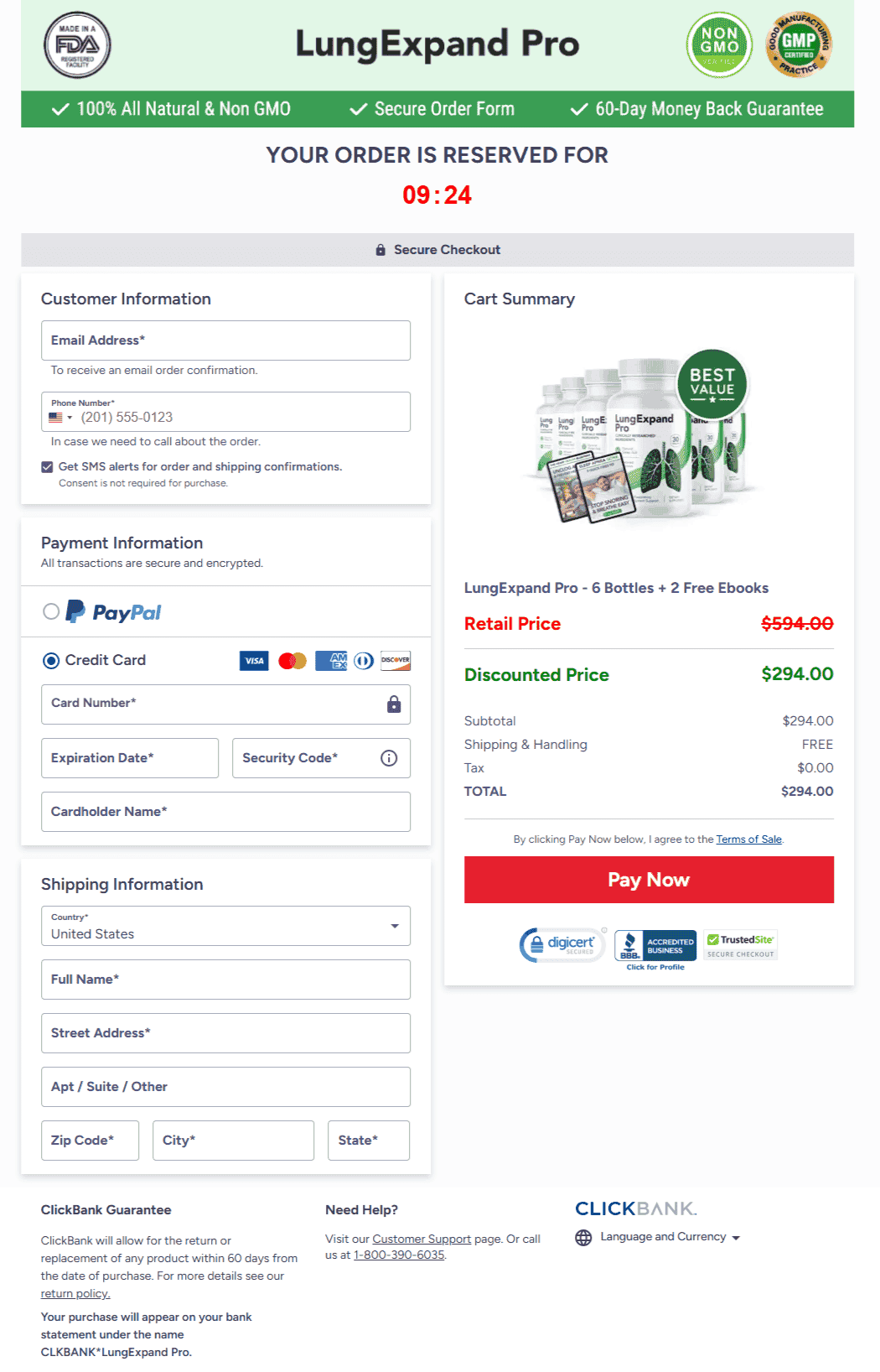 Lung expand pro order form